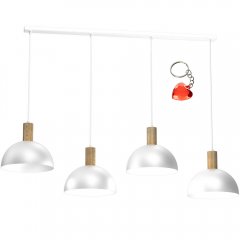 Biała metalowa lampa wisząca 4-punktowa nad stół HANDA 4335 Luminex