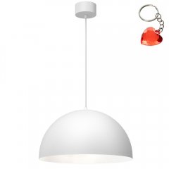 Biała metalowa lampa wisząca półokrągła SINGLE 3002 Luminex