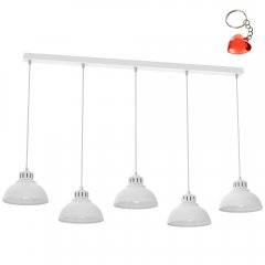Biała pięciopunktowa lampa wisząca SVEN 9100 Luminex
