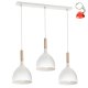 Biała potrójna lampa wisząca na listwie NOAK WOOD 1196 Luminex