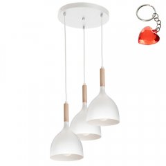 Biała potrójna lampa wisząca na okręgu NOAK WOOD 1195 Luminex