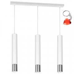 Biała potrójna lampa wisząca tuby na listwie NEST 1054 Luminex
