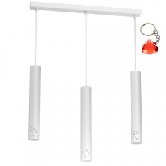 Biała potrójna lampa wisząca tuby na listwie TIBIA BUBLE 5727 Luminex