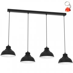 Czarna czteropunktowa lampa wisząca na listwie SVEN 9095 Luminex