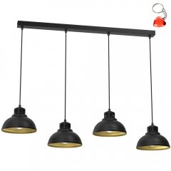 Czarna czteropunktowa lampa wisząca na listwie SVEN 9117 Luminex