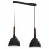 Czarna lampa wisząca na listwie 2-punktowa NOAK WOOD 3731 Luminex