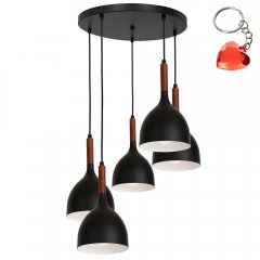 Czarna lampa wisząca na okręgu 5-punktowa NOAK WOOD 3709 Luminex