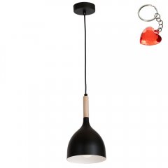 Czarna lampa wisząca NOAK WOOD 1191 Luminex