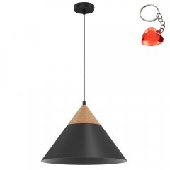 Czarna lampa wisząca w kształcie stożka SINGLE 449 Luminex