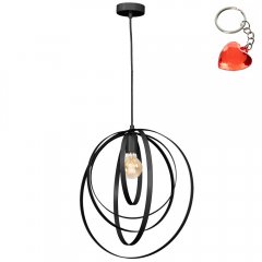 Czarna lampa wisząca z metalowych pierścieni RINGO 1412 Luminex