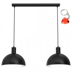 Czarna metalowa lampa wisząca 2-punktowa nad stół HANDA 4296 Luminex