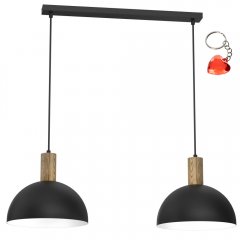 Czarna metalowa lampa wisząca 2-punktowa nad stół HANDA 4329 Luminex