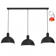 Czarna metalowa lampa wisząca 3-punktowa nad stół HANDA 4297 Luminex