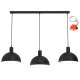 Czarna metalowa lampa wisząca 3-punktowa nad stół HANDA 4297 Luminex