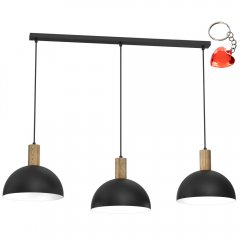Czarna metalowa lampa wisząca 3-punktowa nad stół HANDA 4330 Luminex