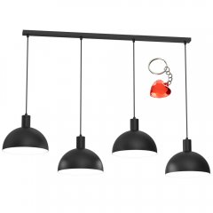 Czarna metalowa lampa wisząca 4-punktowa nad stół HANDA 4298 Luminex