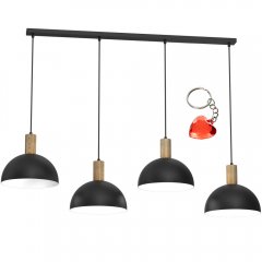 Czarna metalowa lampa wisząca 4-punktowa nad stół HANDA 4331 Luminex