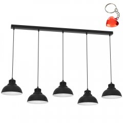 Czarna pięciopunktowa lampa wisząca na listwie SVEN 9096 Luminex