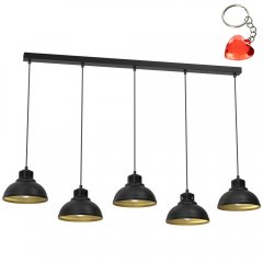 Czarna pięciopunktowa lampa wisząca na listwie SVEN 9118 Luminex