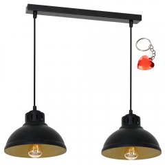 Czarna podwójna lampa wisząca na listwie SVEN 9143 Luminex