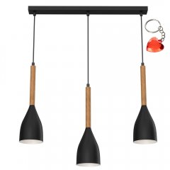 Czarna potrójna lampa wisząca listwa nad stół MUZA NEW 3176 Luminex