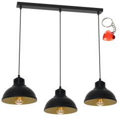 Czarna potrójna lampa wisząca na listwie SVEN 9144 Luminex