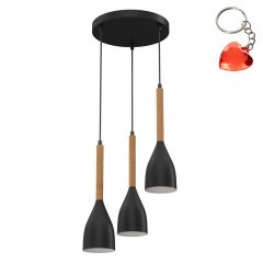 Czarna potrójna lampa wisząca na okręgu MUZA NEW 3177 Luminex