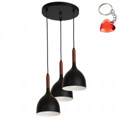 Czarna potrójna lampa wisząca na okręgu NOAK WOOD 1390 Luminex