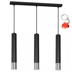 Czarna potrójna lampa wisząca tuby na listwie NEST 1057 Luminex