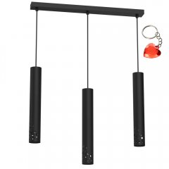 Czarna potrójna lampa wisząca tuby na listwie TIBIA BUBLE 5722 Luminex