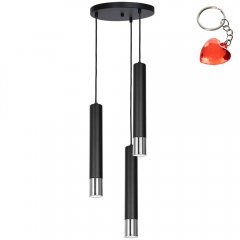 Czarna potrójna lampa wisząca tuby na okręgu NEST 1058 Luminex