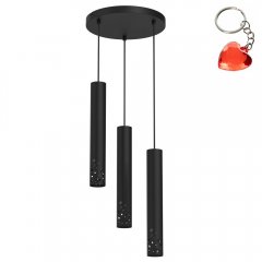 Czarna potrójna lampa wisząca tuby na okręgu TIBIA BUBLE 5723 Luminex