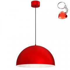 Czerwona metalowa lampa wisząca półokrągła SINGLE 3005 Luminex