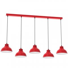 Czerwona pięciopunktowa lampa wisząca na listwie SVEN 9229 Luminex