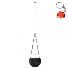 Doniczka wisząca czarna FLOWER POT 8103 Luminex