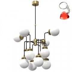 Duża 12-punktowa lampa wisząca mleczne kule HYDRO 6795 Luminex