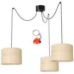 Lampa wisząca abażurowy pająk potrójny SPINDEL RATTAN 4008 Luminex