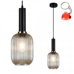Lampa wisząca Antiola PND-5588-1M-BK + AMB Italux