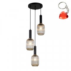 Lampa wisząca Antiola PND-5588-3AM-BK + AMB Italux