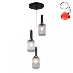 Lampa wisząca Antiola PND-5588-3AM-BK + CL Italux