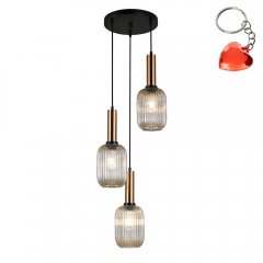 Lampa wisząca Antiola PND-5588-3AM-BRO + AMB Italux