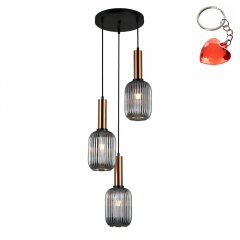 Lampa wisząca Antiola PND-5588-3AM-BRO + SG Italux