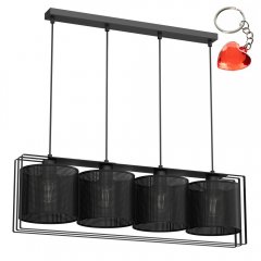 Lampa wisząca czarna poczwórna nad stół CORONADO 4458 Luminex
