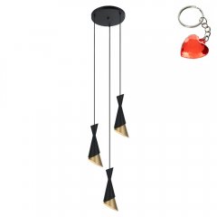 Lampa wisząca Czarna / Złota MALIA PND-85949-3 BK + GD Italux