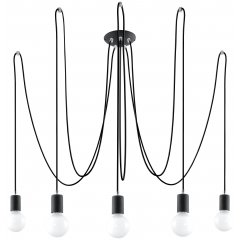 Lampa wisząca EDISON 5 Czarny SL.0371 Sollux