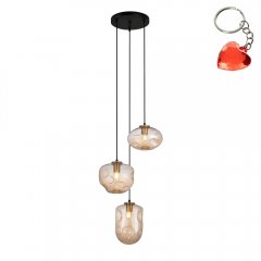 Lampa wisząca HATELLA PND-112038-3A-BRO + AMB Italux