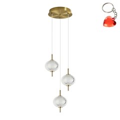 Lampa wisząca LED 12W CORADO PND-81418-3-BK-GD Italux