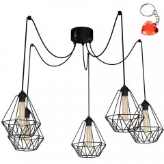 Lampa wisząca pająk 5-ramienny druciak SPINDEL BASKET 4080 Luminex