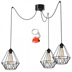 Lampa wisząca pająk potrójny druciak SPINDEL BASKET 4079 Luminex