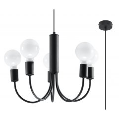Lampa wisząca PICCOLO 5 czarny SL.0855 Sollux